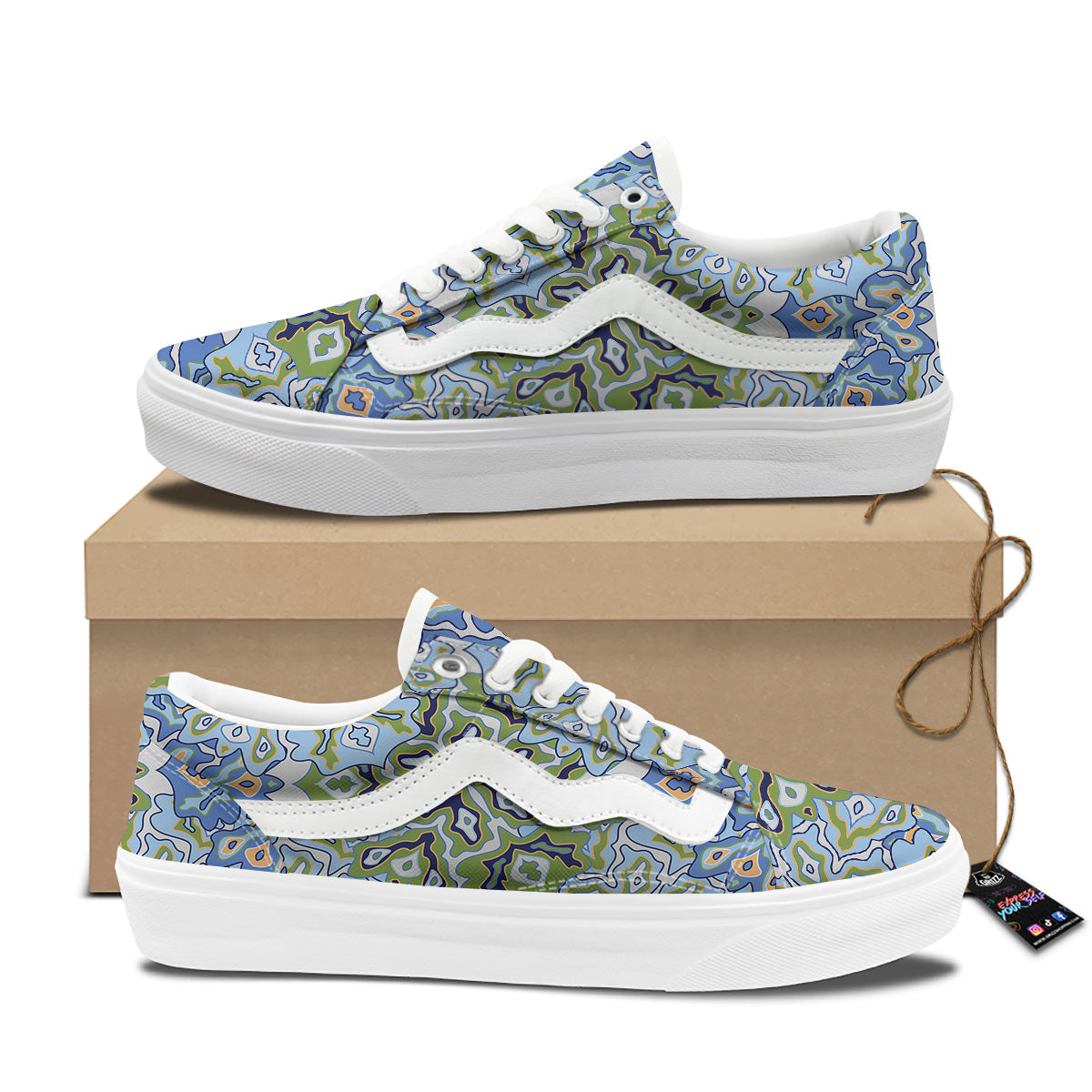 Kaleidoscope Boho Print Skate Shoes-grizzshop