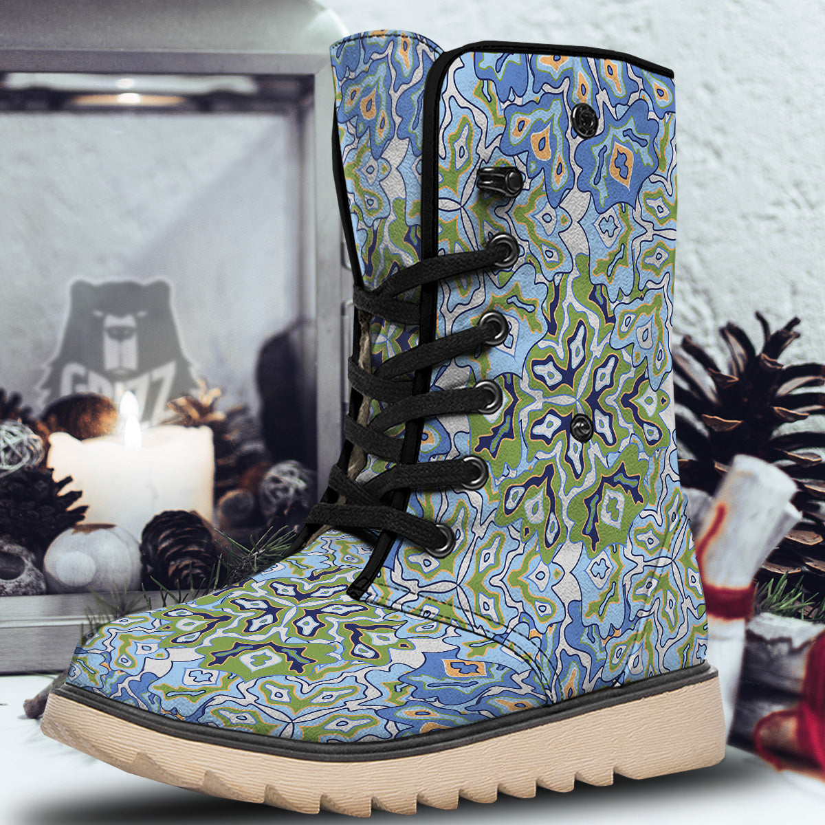 Kaleidoscope Boho Print Snow Boots-grizzshop