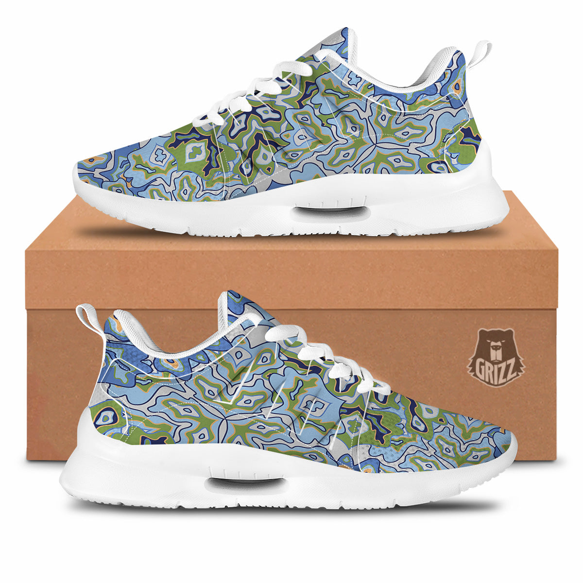 Kaleidoscope Boho Print Tennis Shoes-grizzshop
