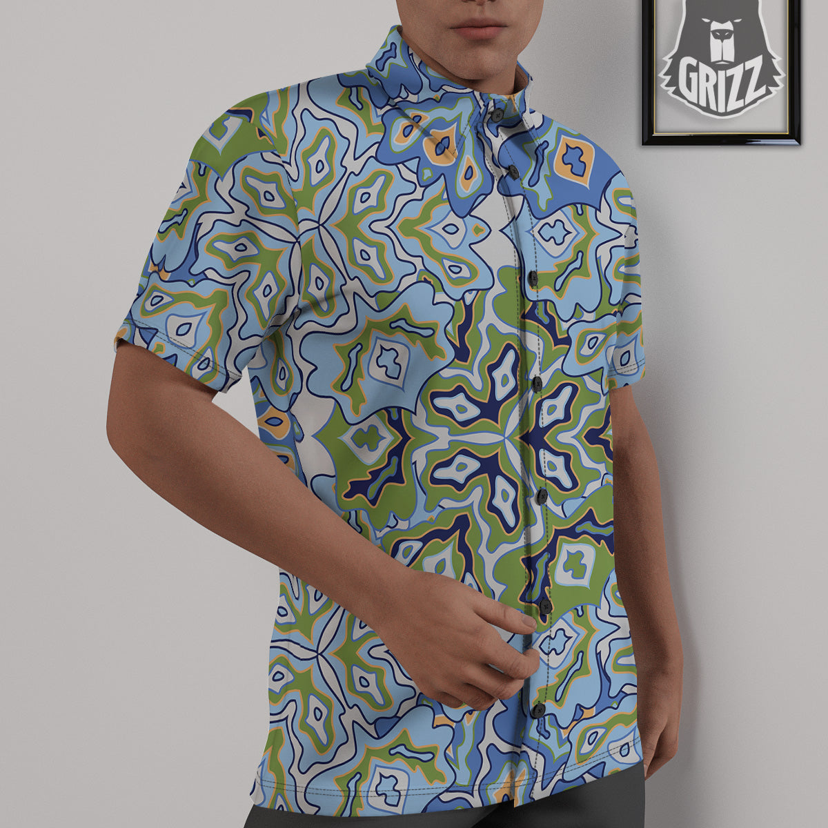 Kaleidoscope Boho Print Untucked Shirts-grizzshop