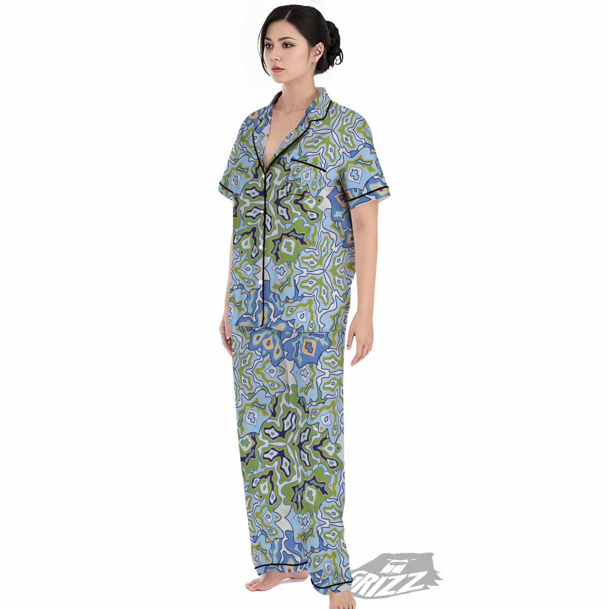 Kaleidoscope Boho Print Women's Pajamas Set-grizzshop