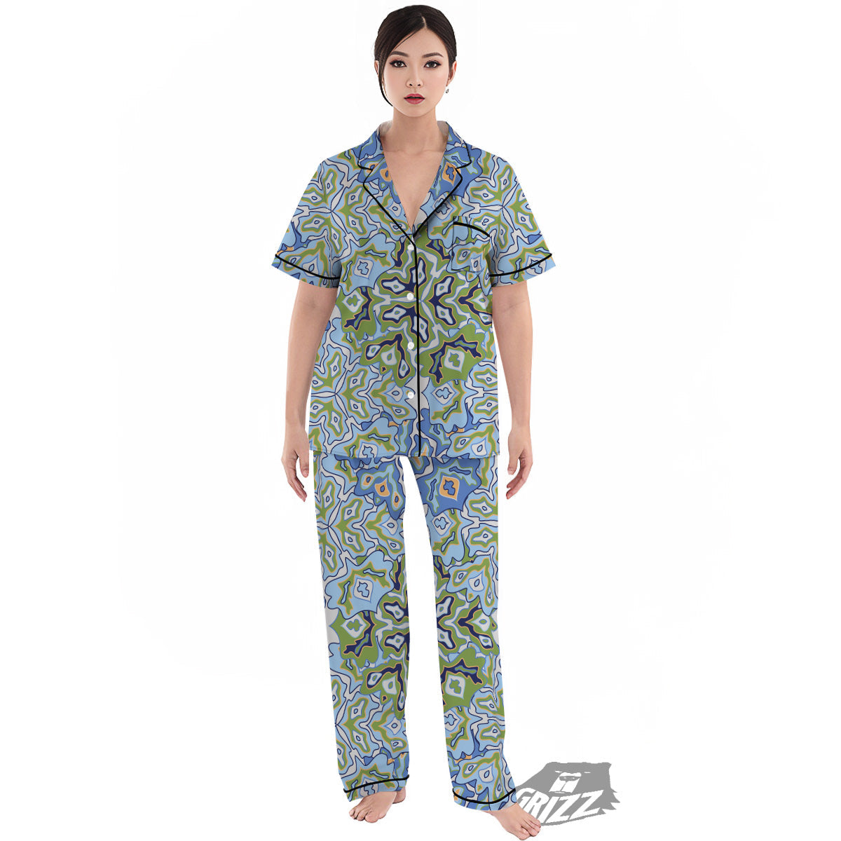 Kaleidoscope Boho Print Women's Pajamas Set-grizzshop