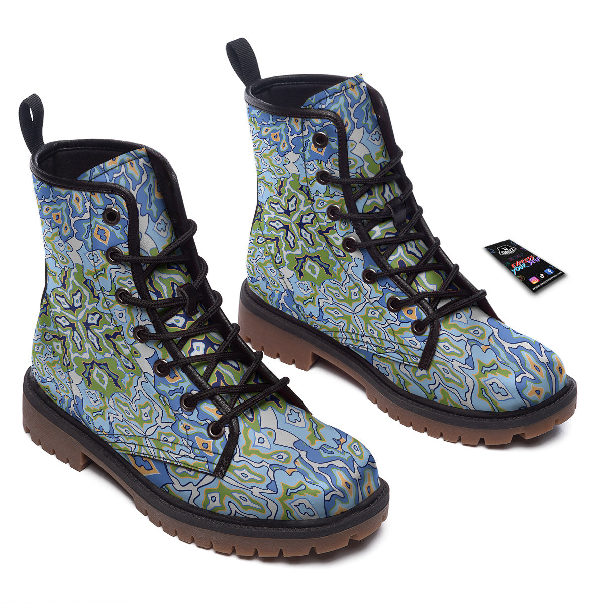 Kaleidoscope Boho Print Work Boots-grizzshop