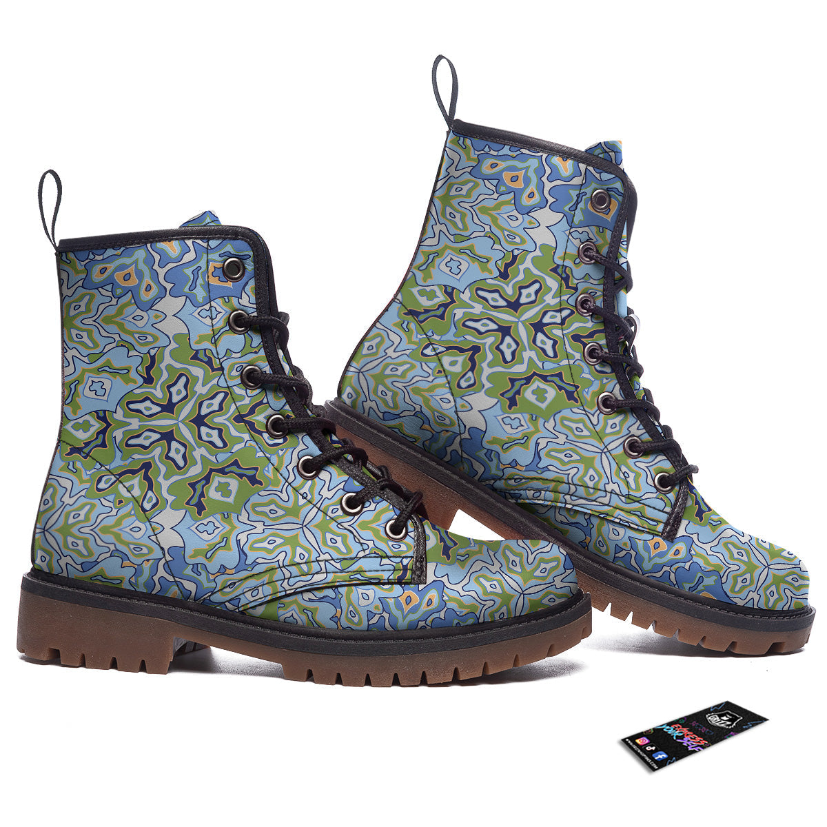 Kaleidoscope Boho Print Work Boots-grizzshop