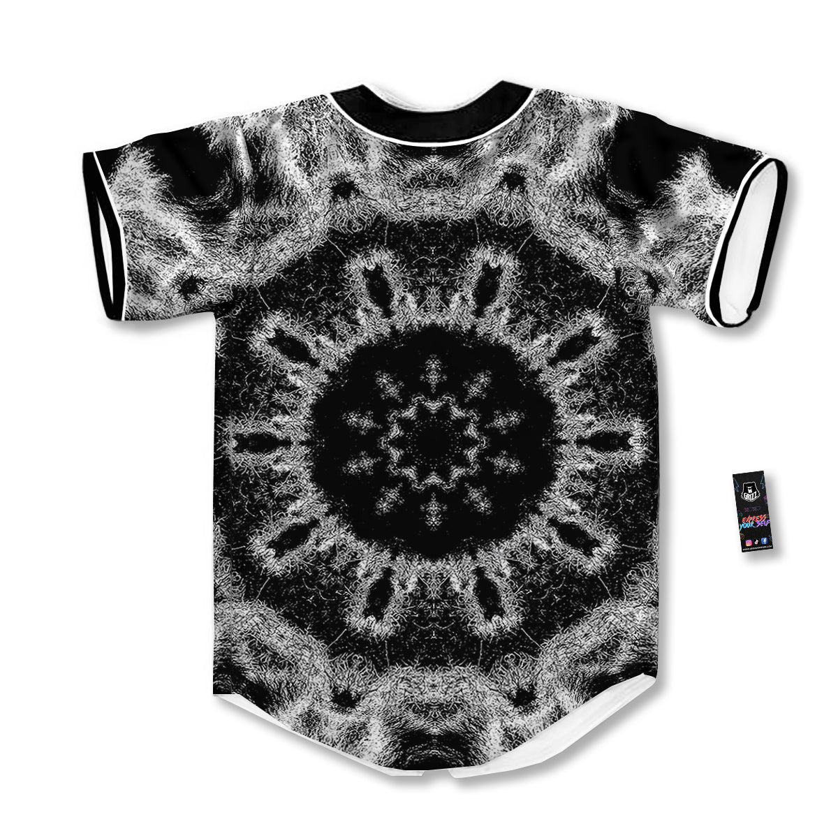 Kaleidoscope Cloud Dark Print Baseball Jersey-grizzshop