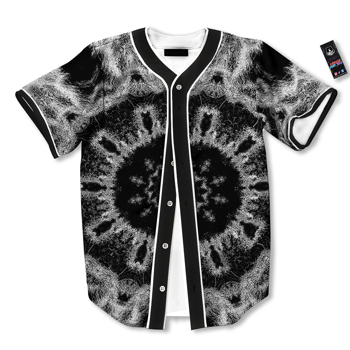 Kaleidoscope Cloud Dark Print Baseball Jersey-grizzshop