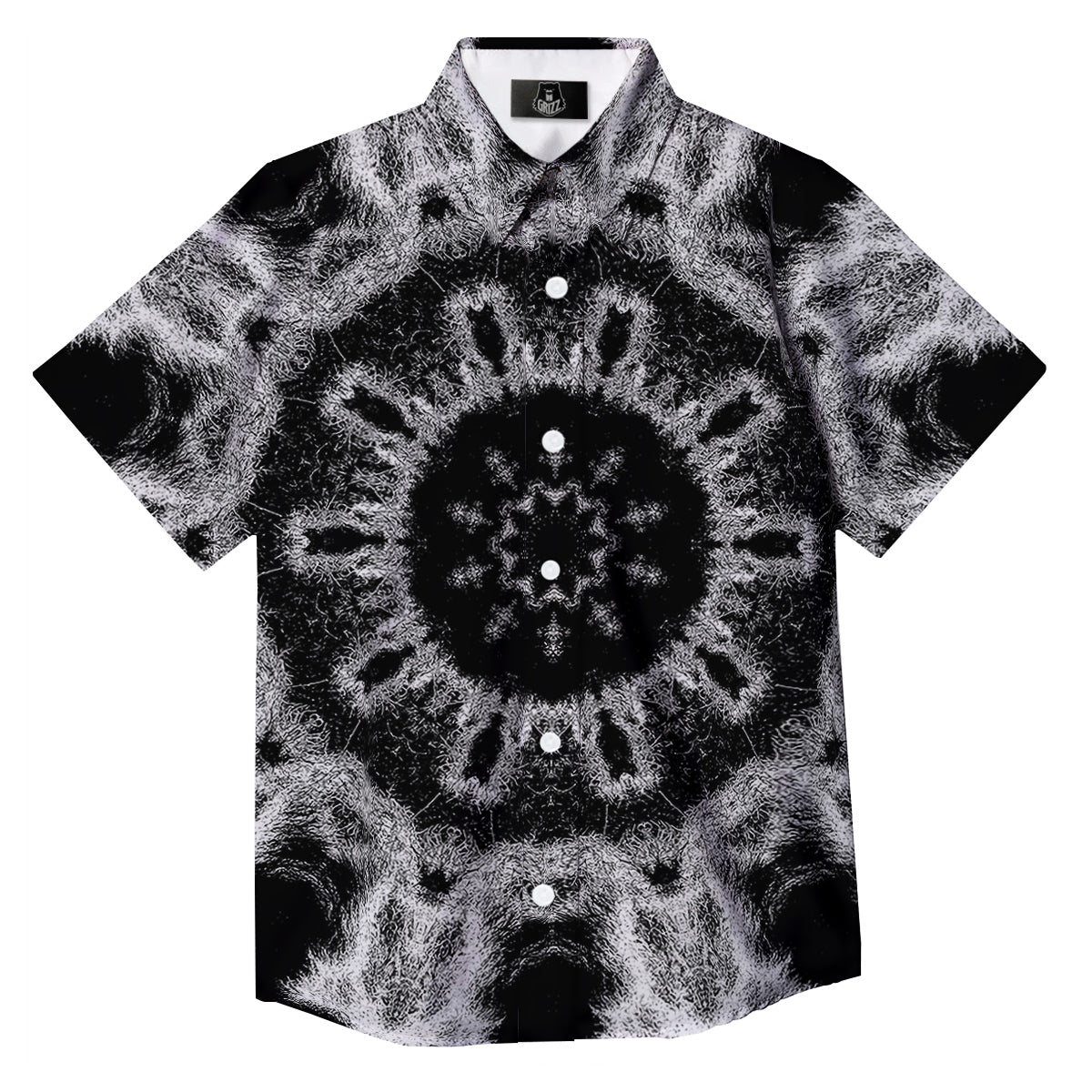 Kaleidoscope Cloud Dark Print Button Up Shirt-grizzshop