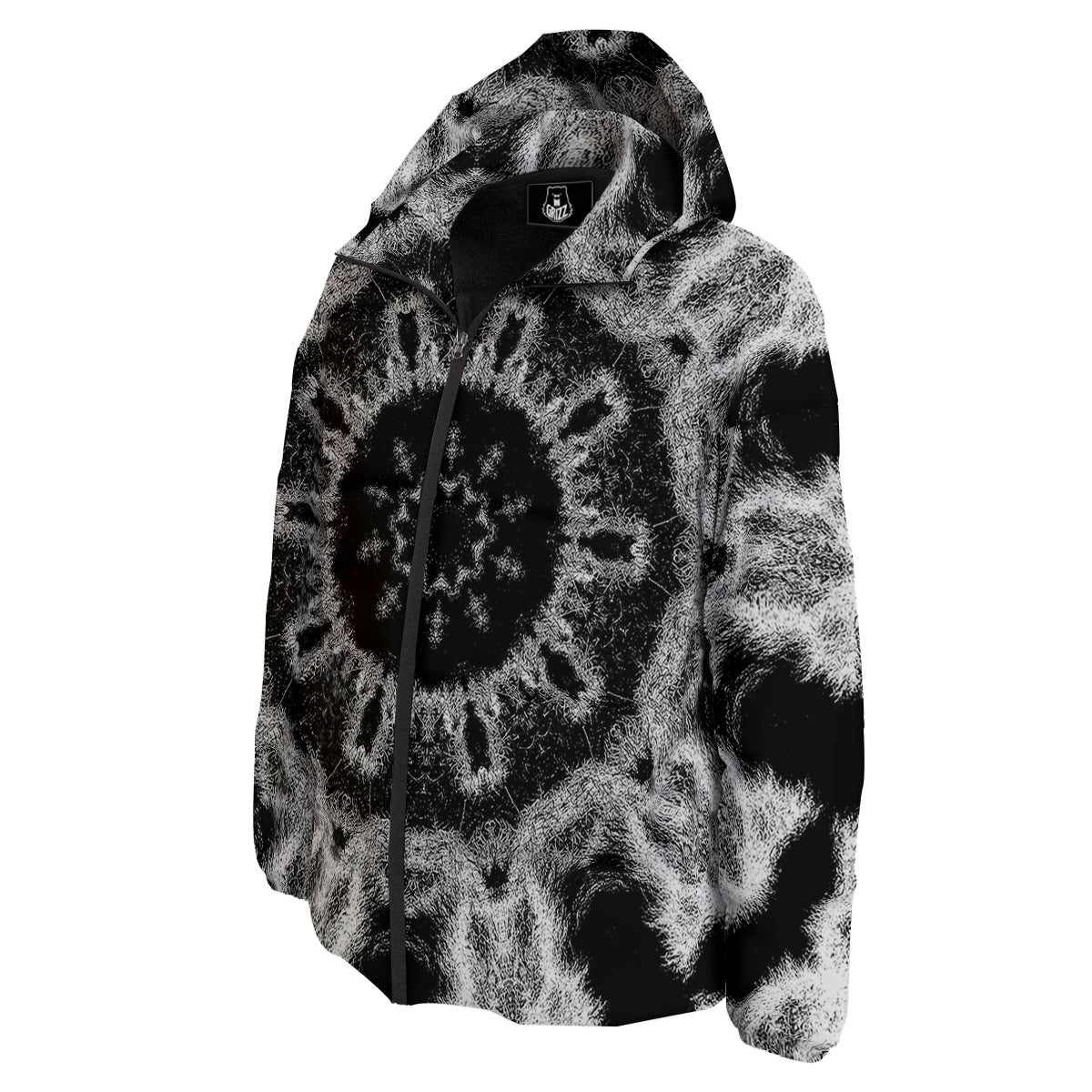 Kaleidoscope Cloud Dark Print Down Jacket-grizzshop