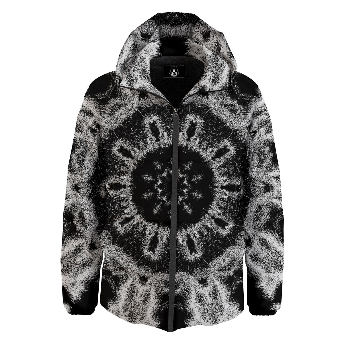 Kaleidoscope Cloud Dark Print Down Jacket-grizzshop