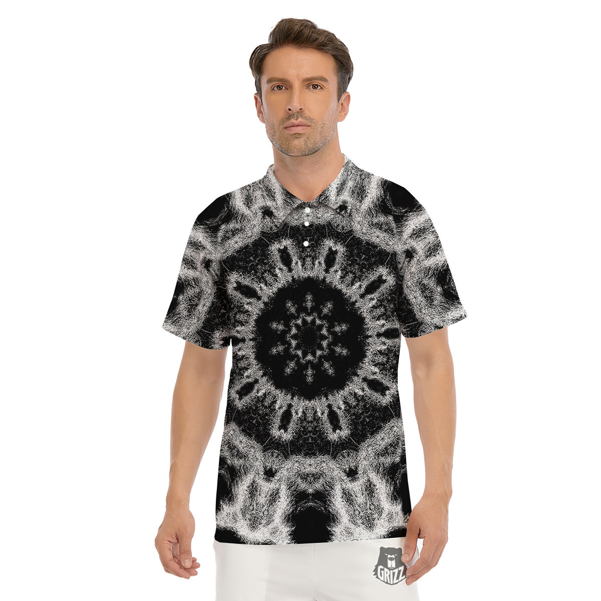 Kaleidoscope Cloud Dark Print Men's Golf Shirts-grizzshop