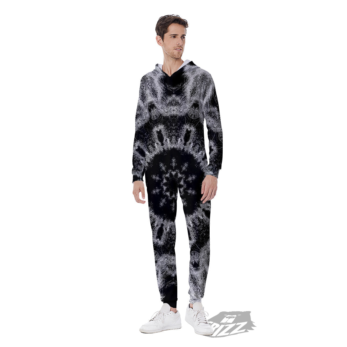 Kaleidoscope Cloud Dark Print Men's Jumpsuit-grizzshop