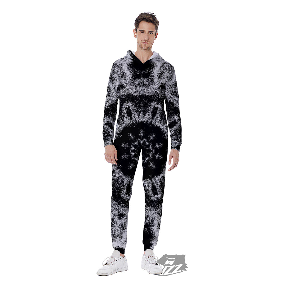 Kaleidoscope Cloud Dark Print Men's Jumpsuit-grizzshop