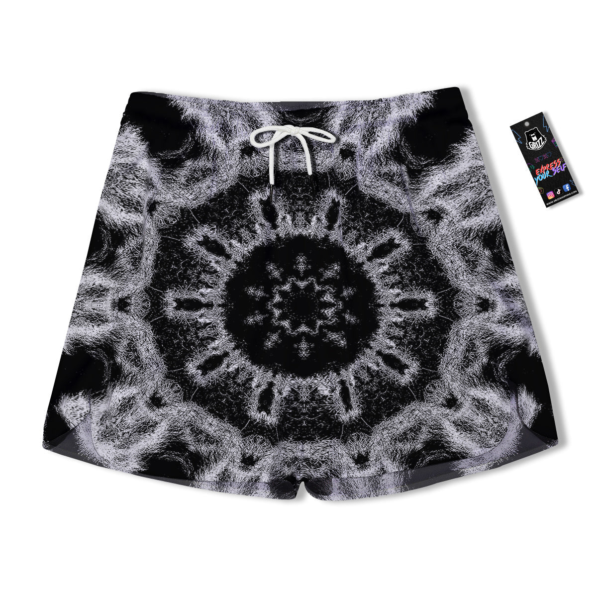Kaleidoscope Cloud Dark Print Men's Running Shorts-grizzshop