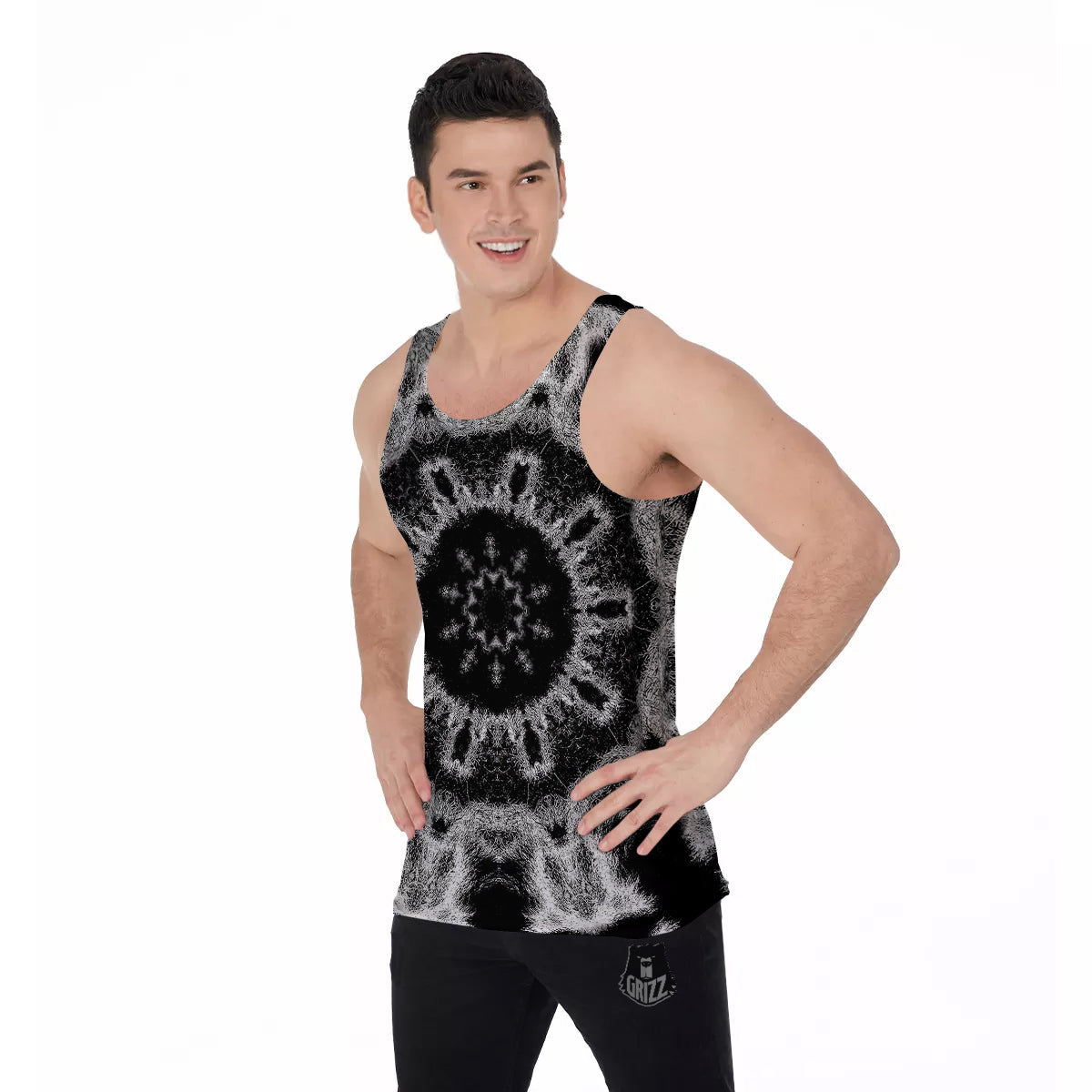 Kaleidoscope Cloud Dark Print Men's Tank Top-grizzshop