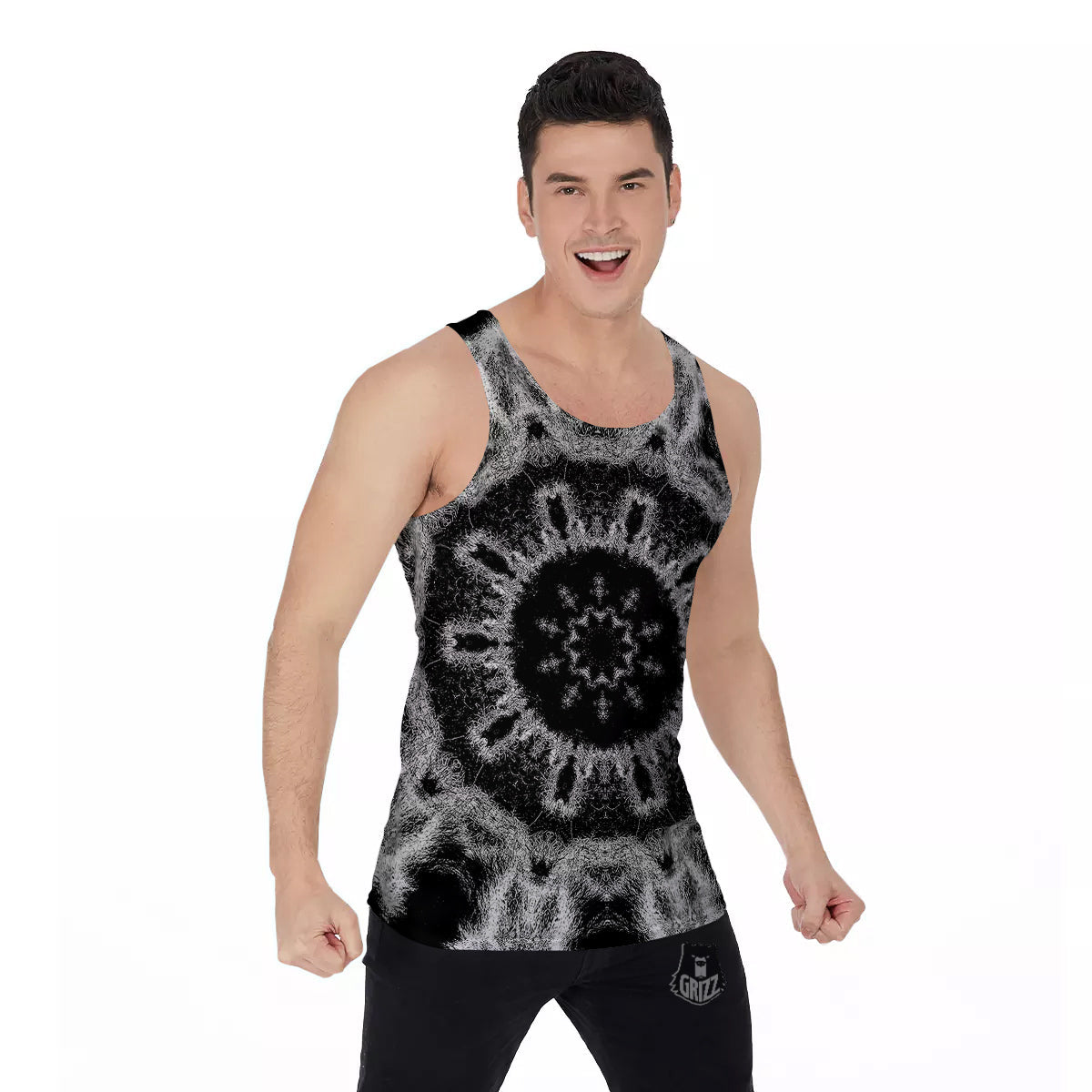 Kaleidoscope Cloud Dark Print Men's Tank Top-grizzshop