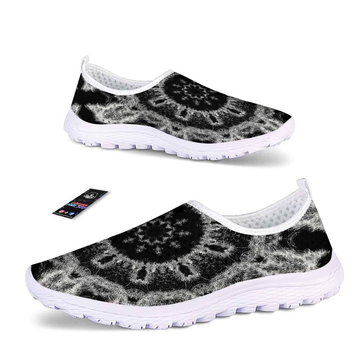 Kaleidoscope Cloud Dark Print Nurse Shoes-grizzshop