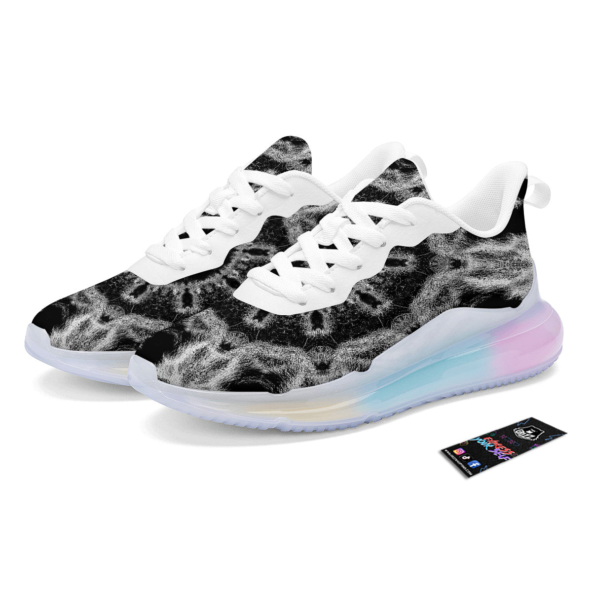 Kaleidoscope Cloud Dark Print Running Sneakers-grizzshop