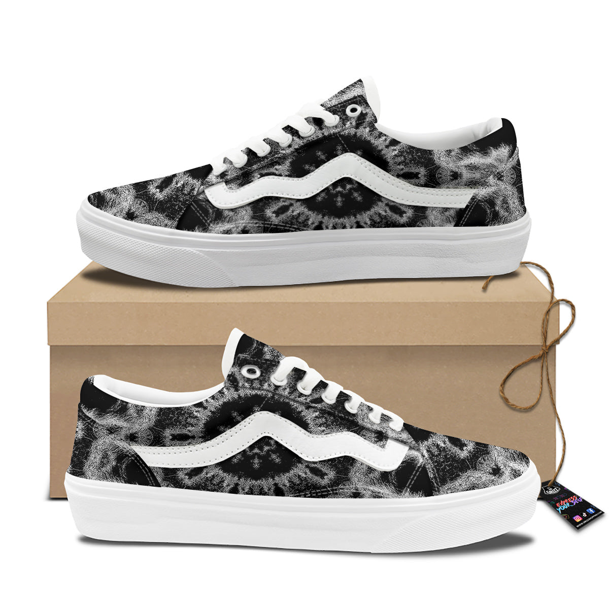 Kaleidoscope Cloud Dark Print Skate Shoes-grizzshop