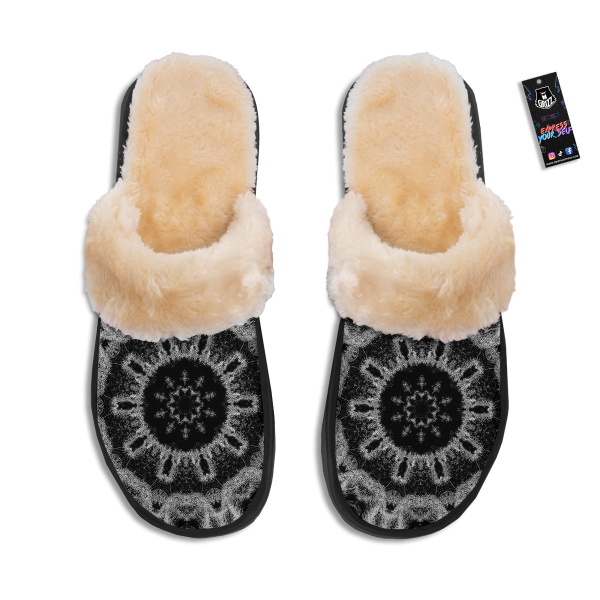 Kaleidoscope Cloud Dark Print Slippers-grizzshop
