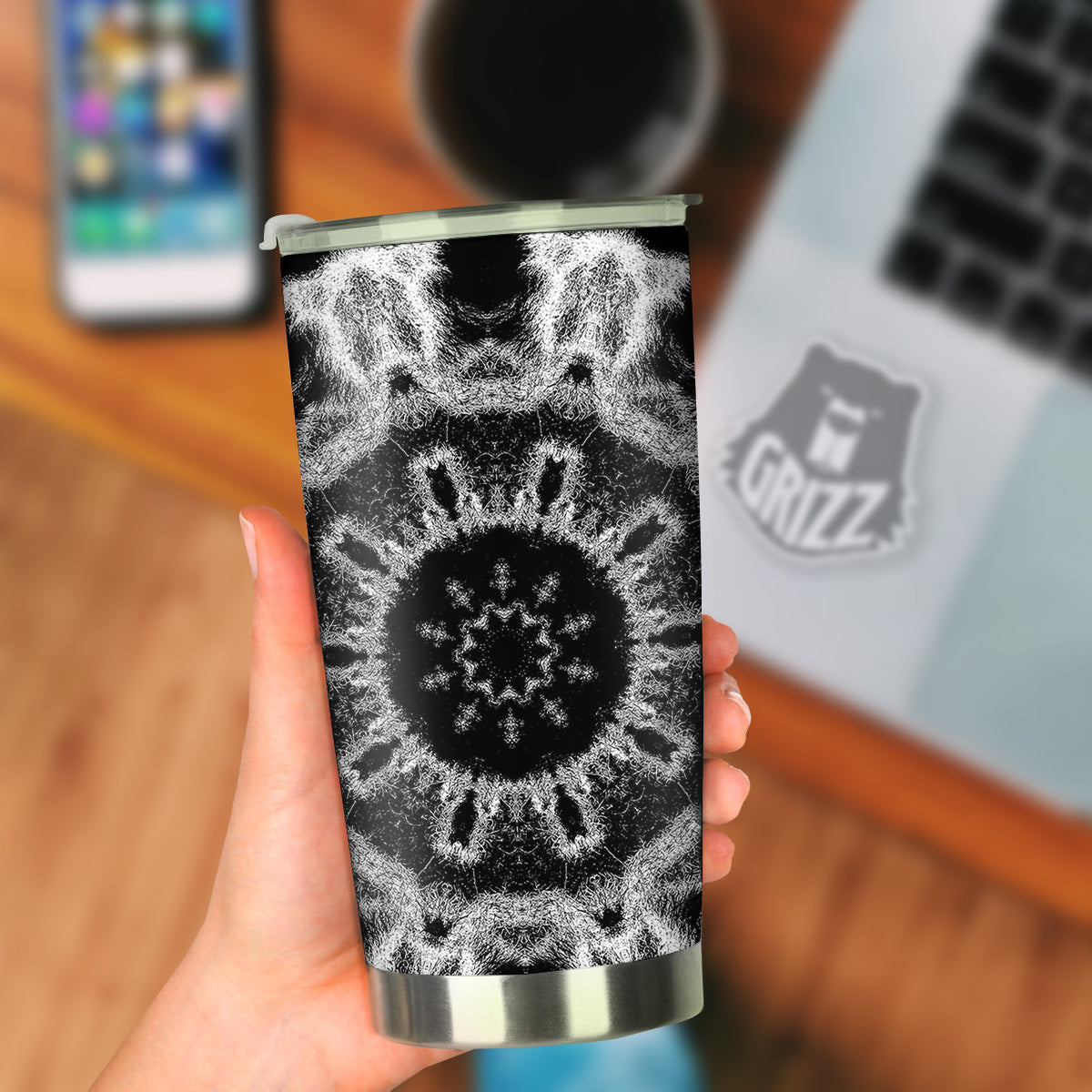 Kaleidoscope Cloud Dark Print Tumbler-grizzshop