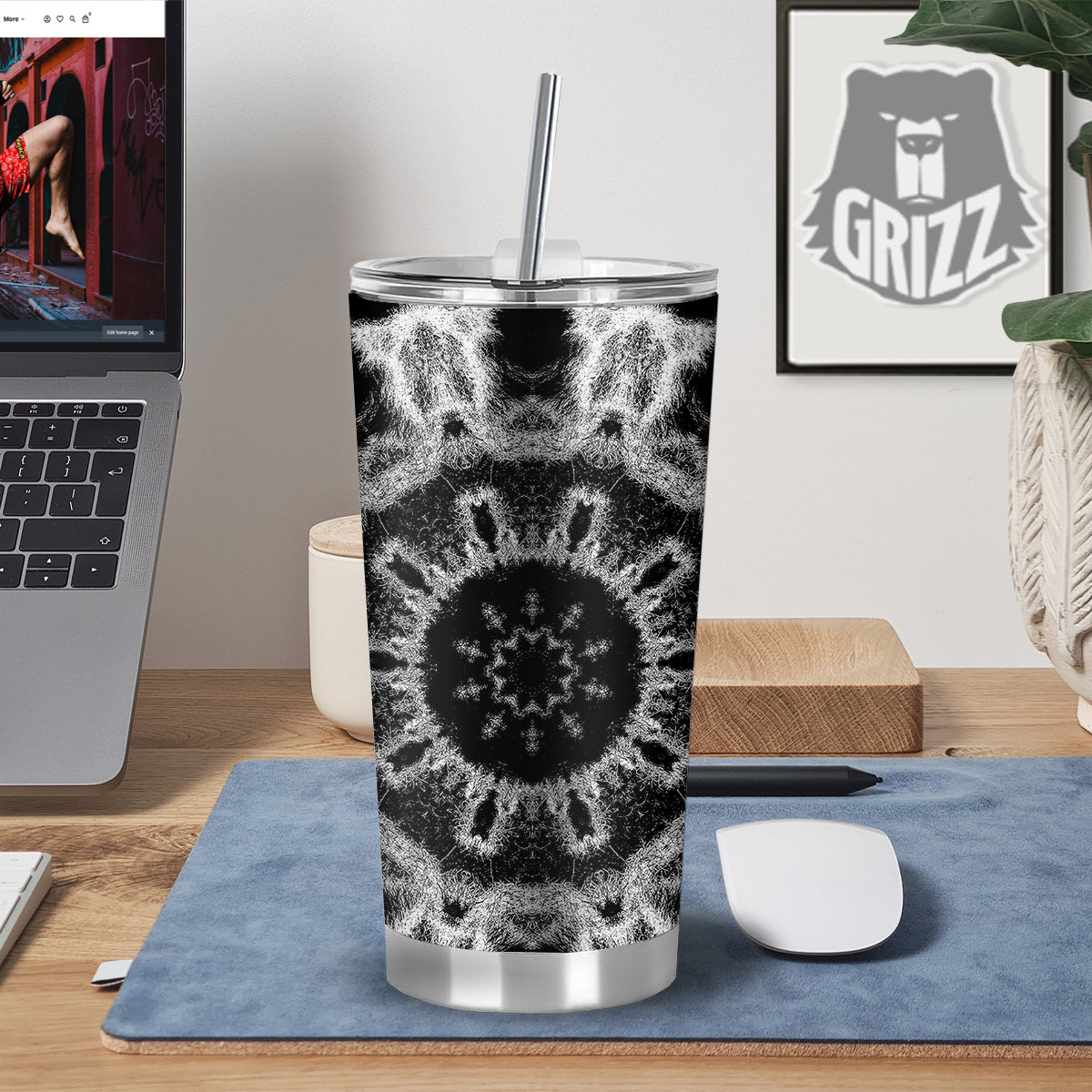 Kaleidoscope Cloud Dark Print Tumbler-grizzshop