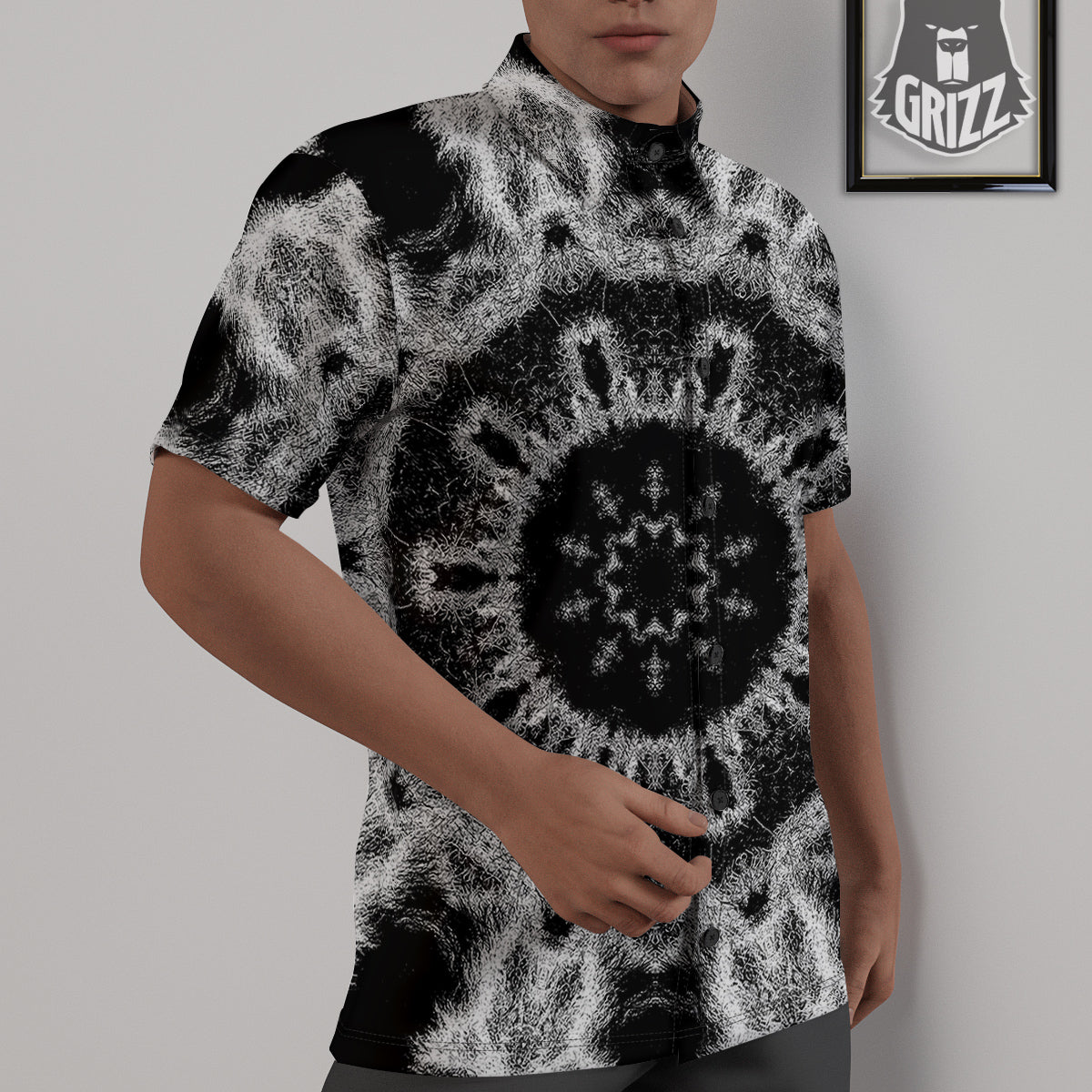 Kaleidoscope Cloud Dark Print Untucked Shirts-grizzshop