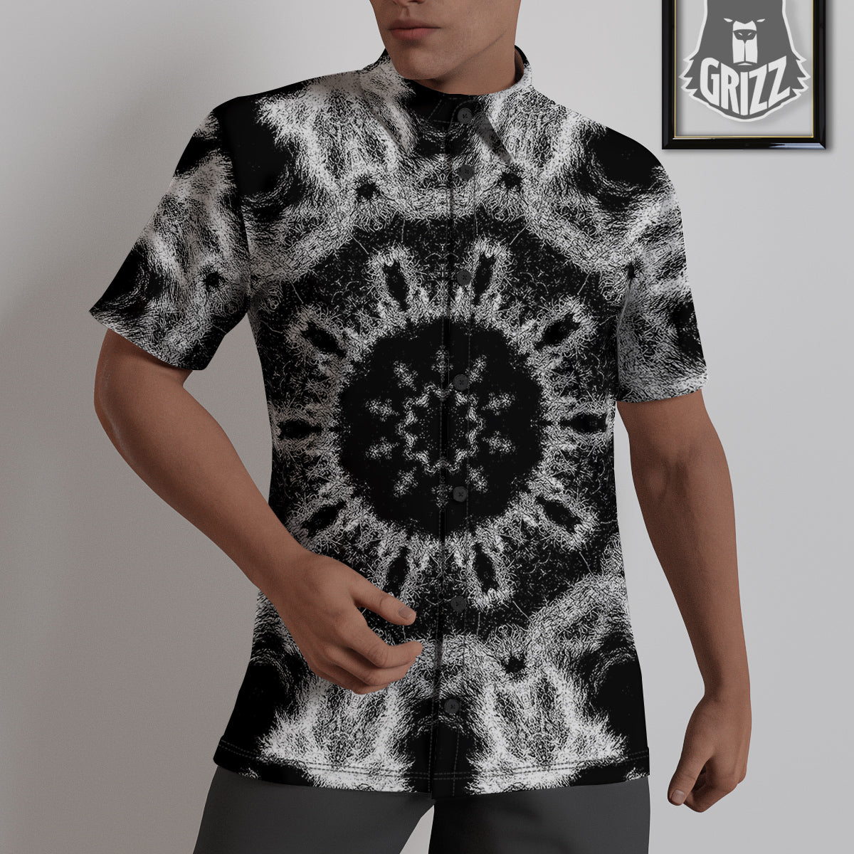 Kaleidoscope Cloud Dark Print Untucked Shirts-grizzshop