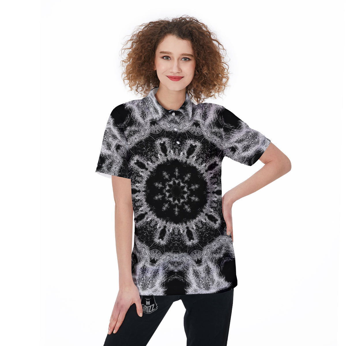 Kaleidoscope Cloud Dark Print Women's Golf Shirts-grizzshop