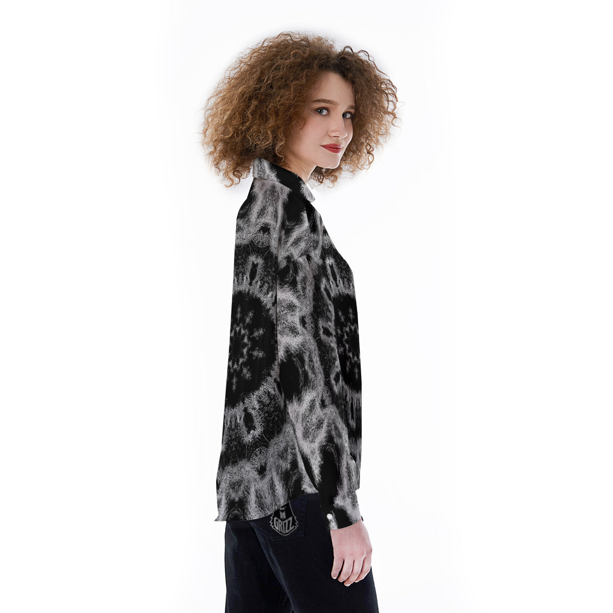 Kaleidoscope Cloud Dark Print Women's Long Sleeve Shirts-grizzshop