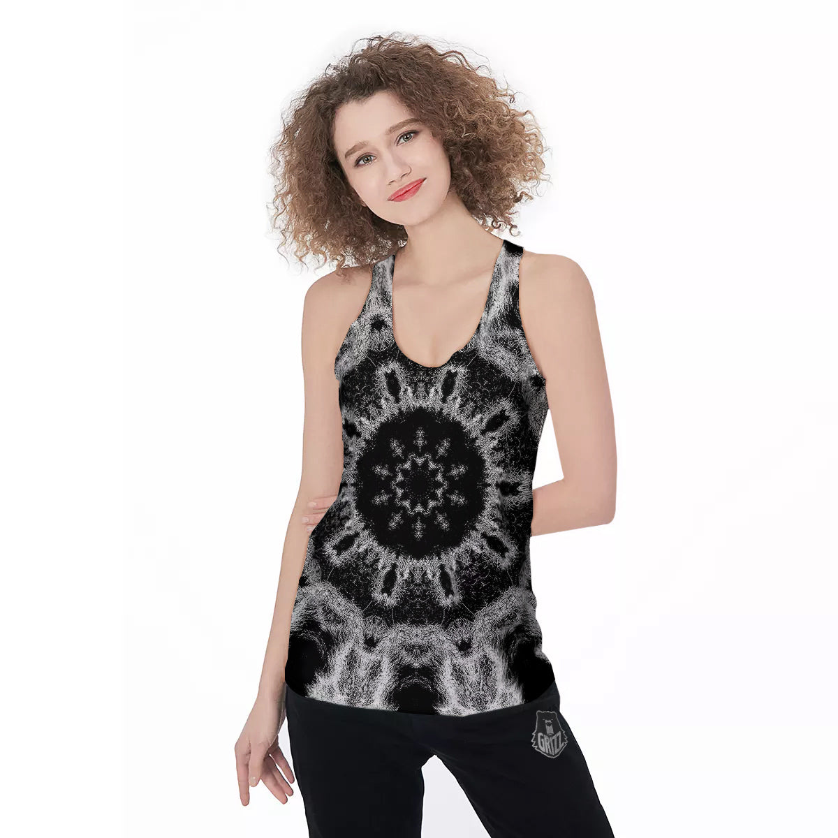 Kaleidoscope Cloud Dark Print Women's Racerback Tank Top-grizzshop