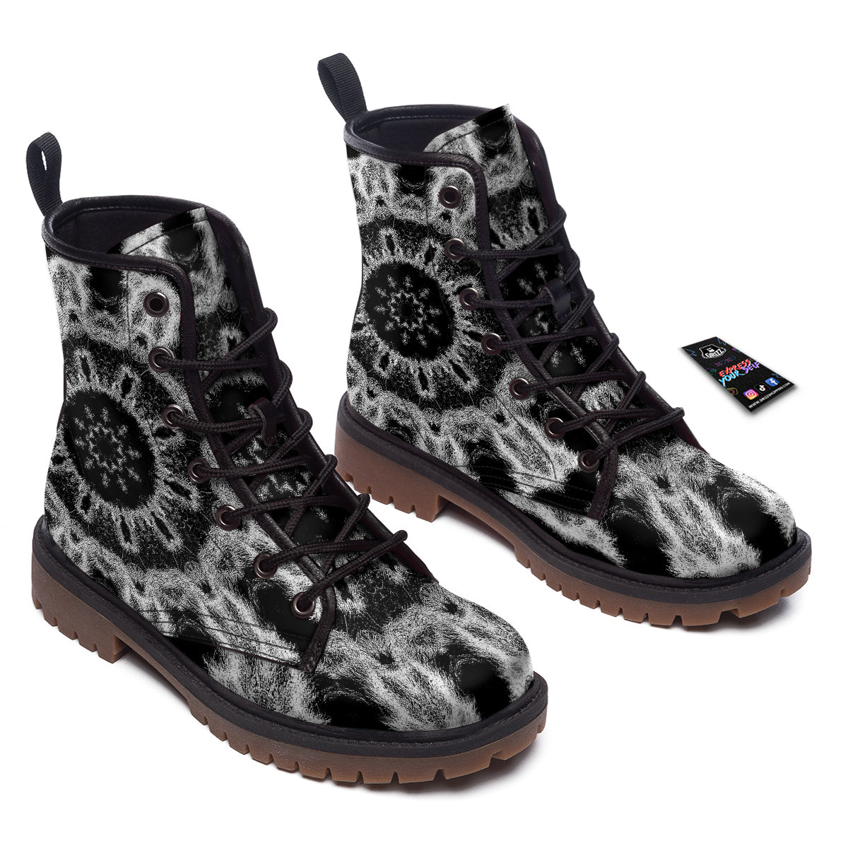 Kaleidoscope Cloud Dark Print Work Boots-grizzshop