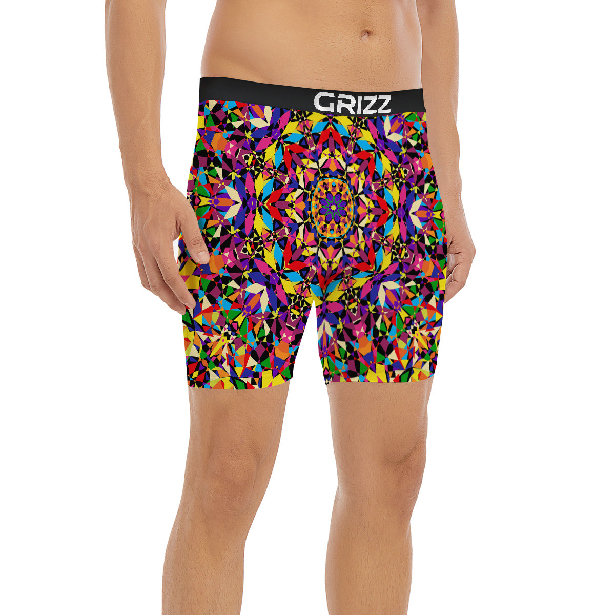 Kaleidoscope Colorful Print Boxer Briefs-grizzshop