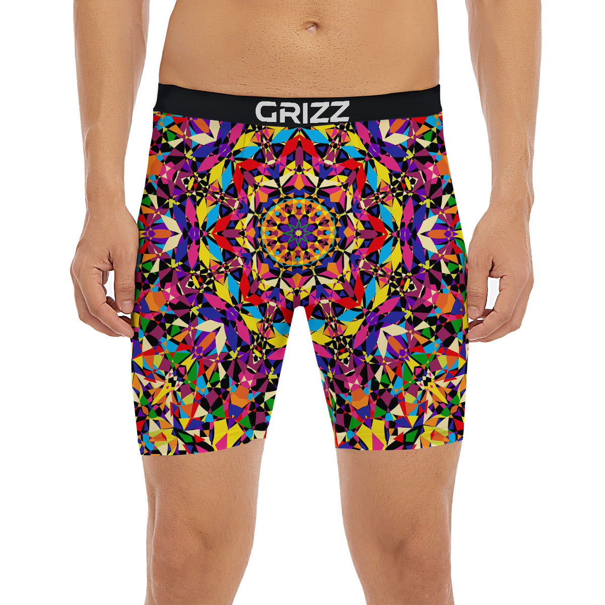 Kaleidoscope Colorful Print Boxer Briefs-grizzshop