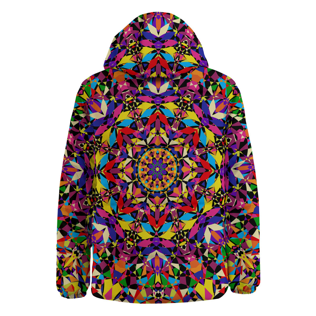 Kaleidoscope Colorful Print Down Jacket-grizzshop