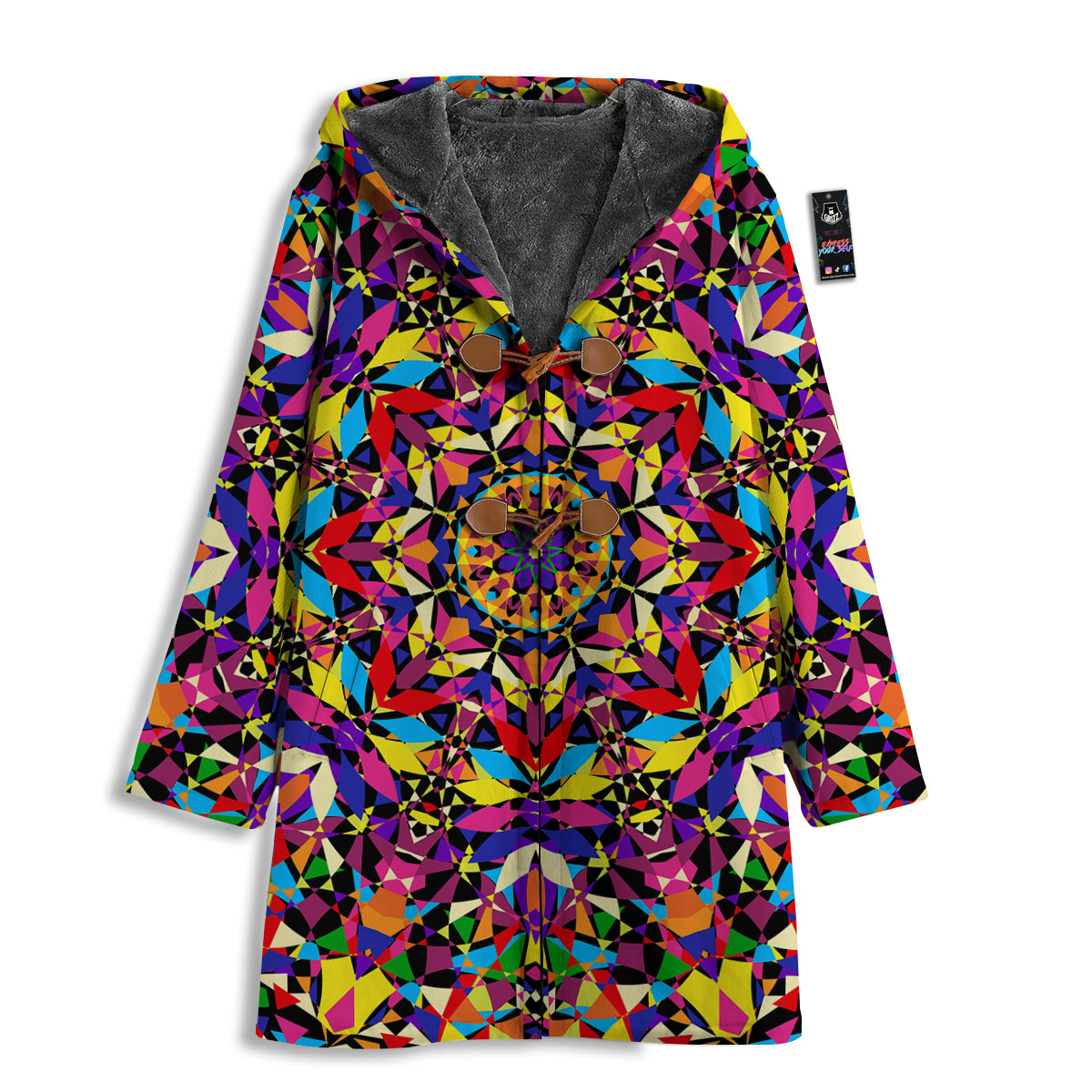 Kaleidoscope Colorful Print Men's Windbreaker Jacket-grizzshop
