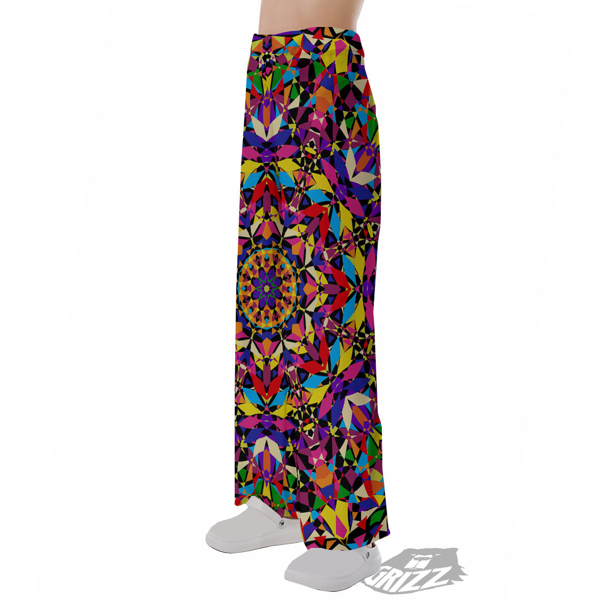 Kaleidoscope Colorful Print Pajama Pants-grizzshop