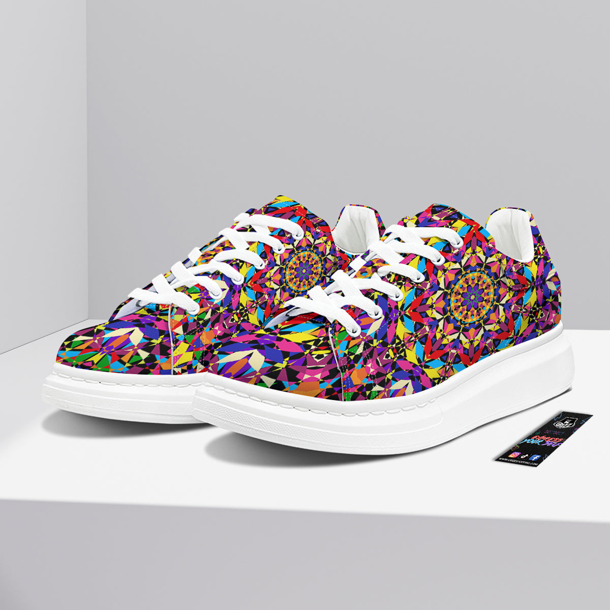 Kaleidoscope Colorful Print Platform Shoes-grizzshop