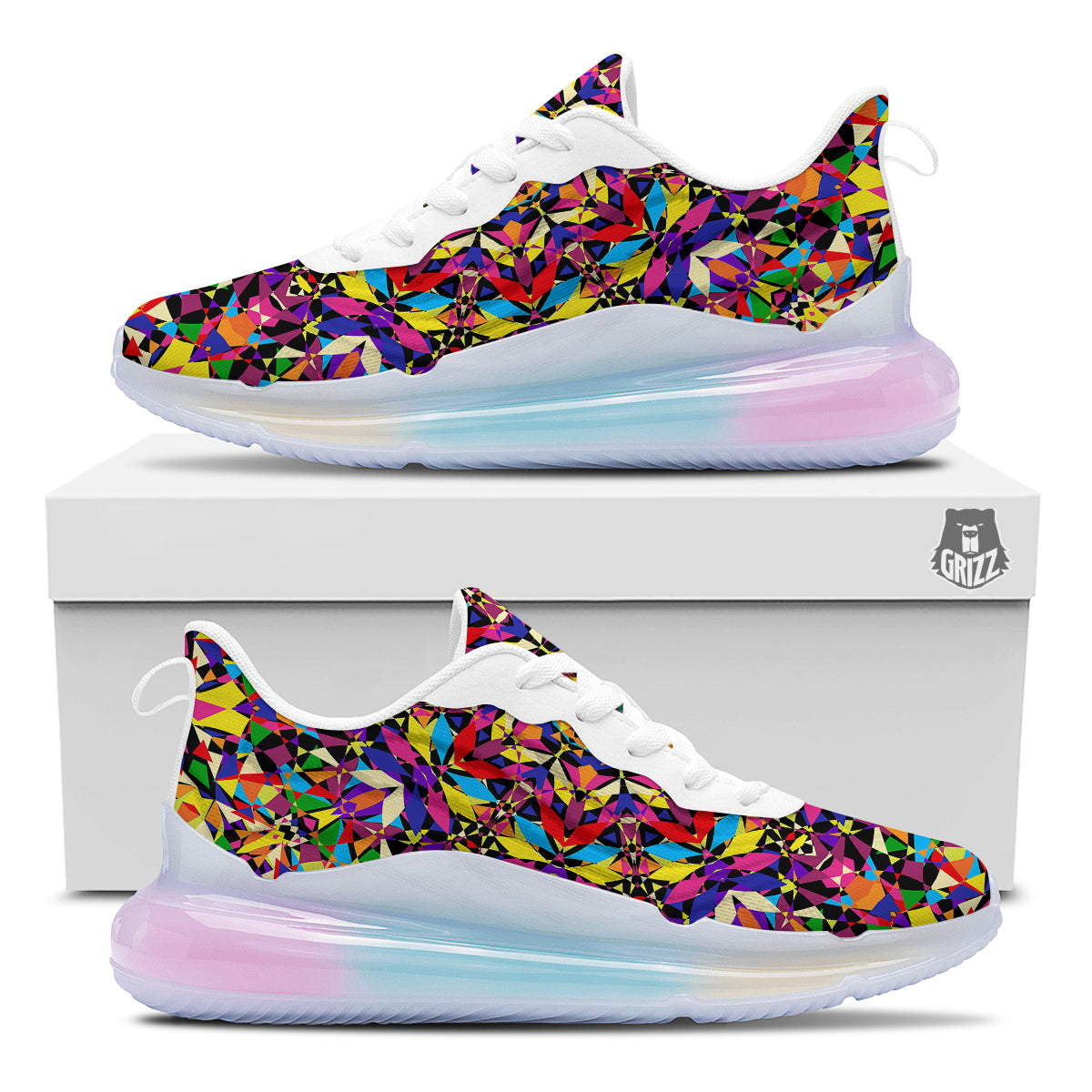 Kaleidoscope Colorful Print Running Sneakers-grizzshop