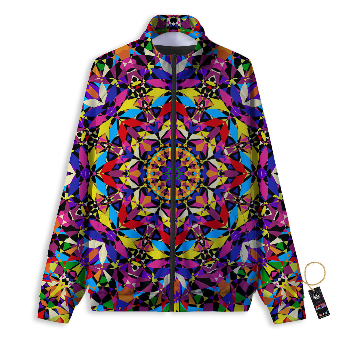 Kaleidoscope Colorful Print Track Jacket-grizzshop