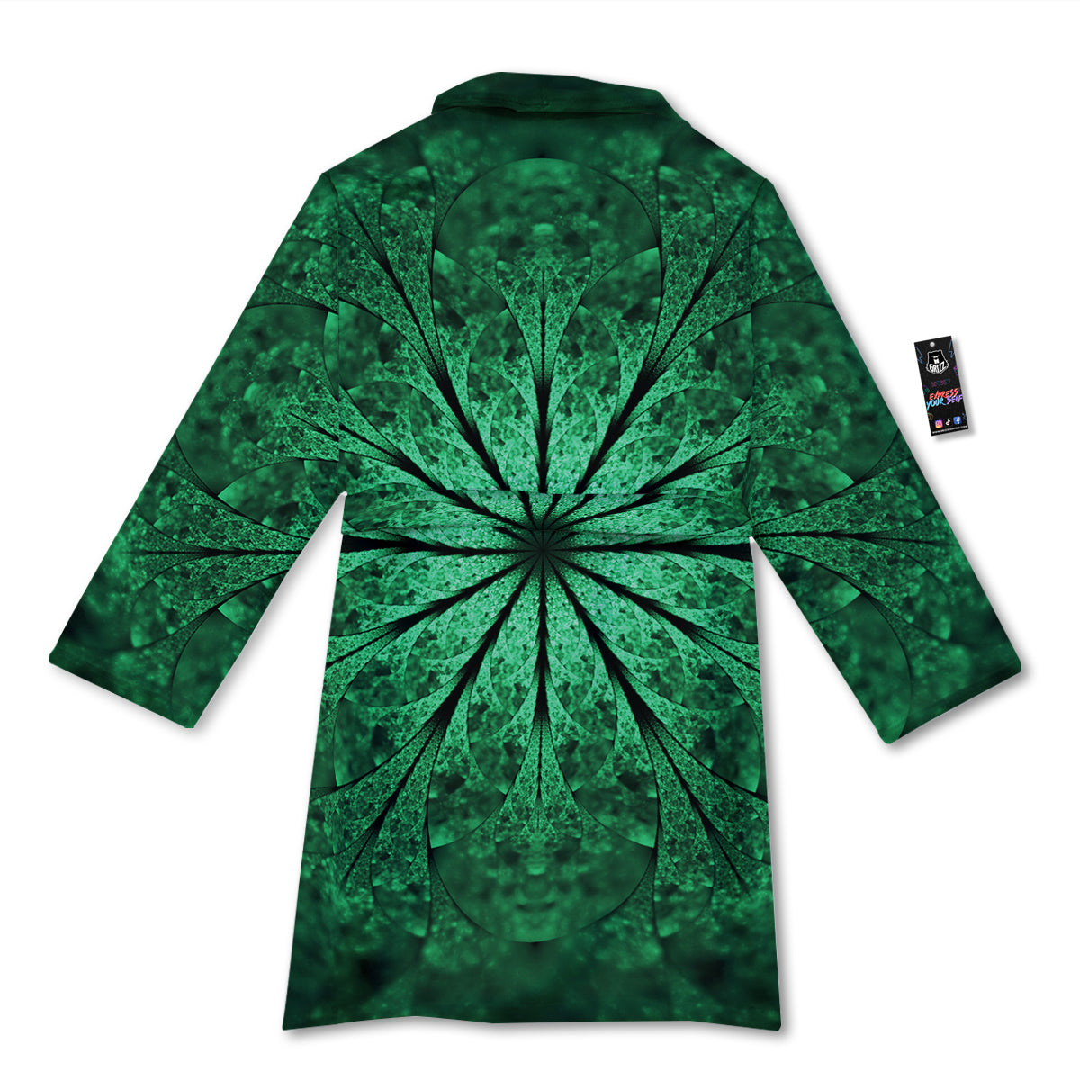 Kaleidoscope Dark Green Print Bathrobe-grizzshop