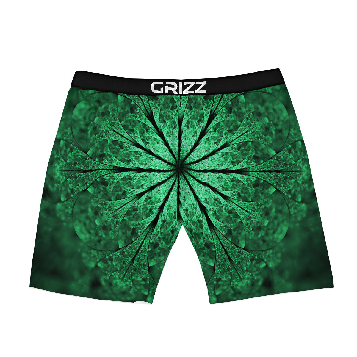Kaleidoscope Dark Green Print Boxer Briefs-grizzshop