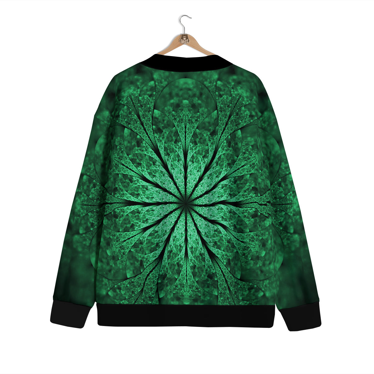 Kaleidoscope Dark Green Print Cardigan-grizzshop