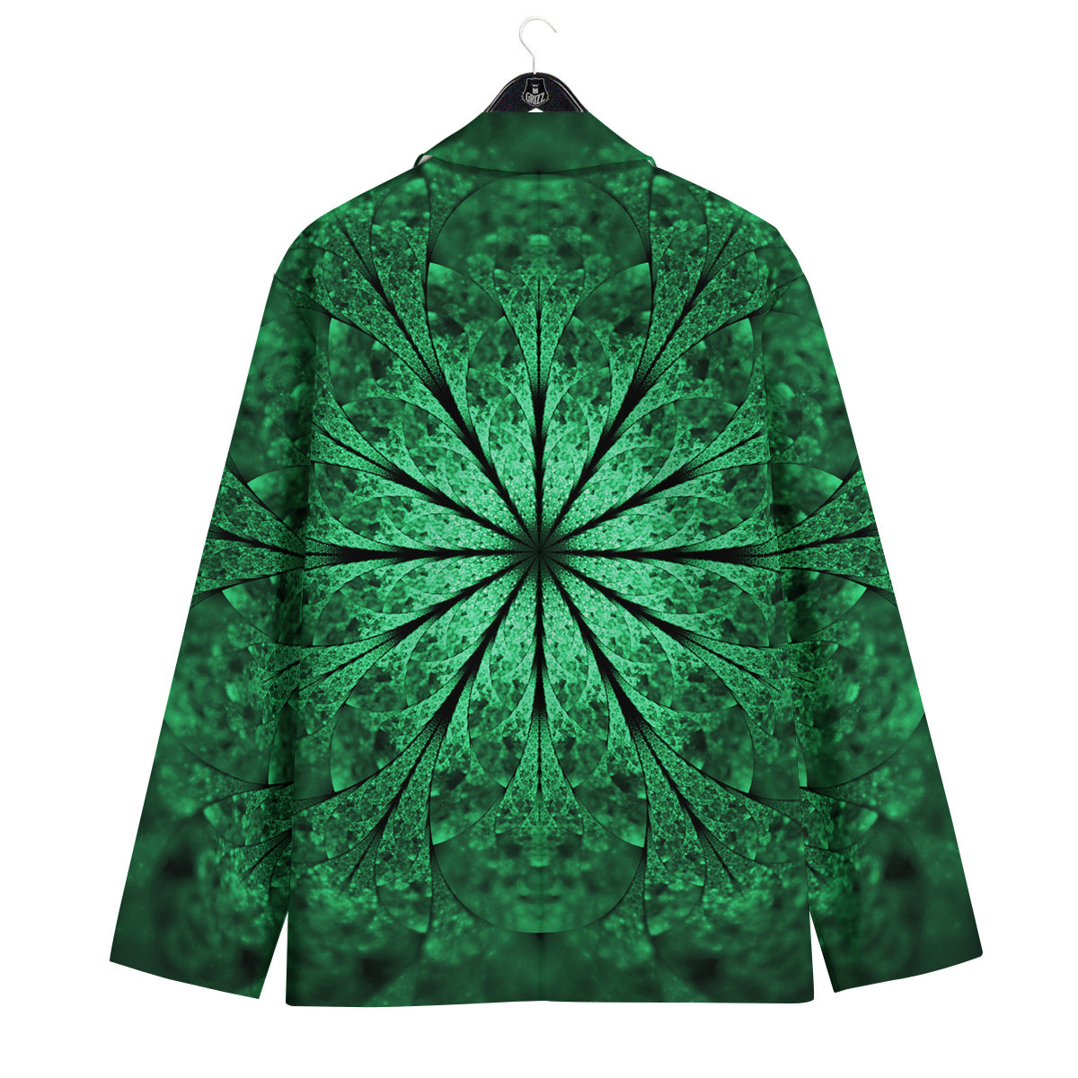 Kaleidoscope Dark Green Print Men's Sport Coat-grizzshop