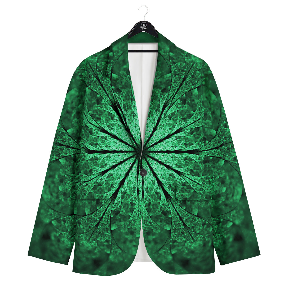Kaleidoscope Dark Green Print Men's Sport Coat-grizzshop