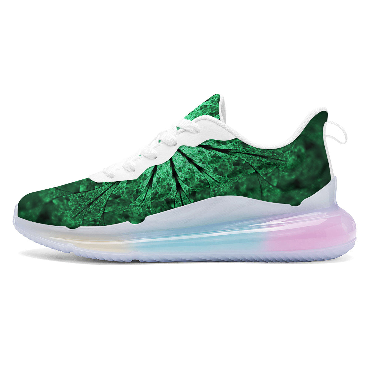 Kaleidoscope Dark Green Print Running Sneakers-grizzshop
