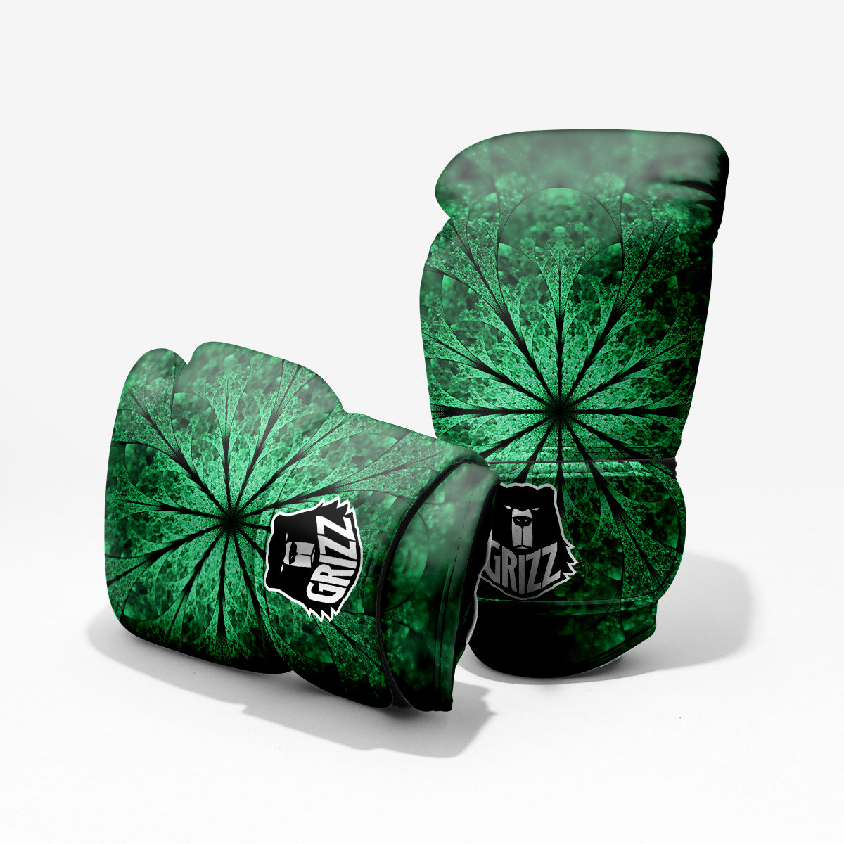 Kaleidoscope Dark Green Print Pro Boxing Glove