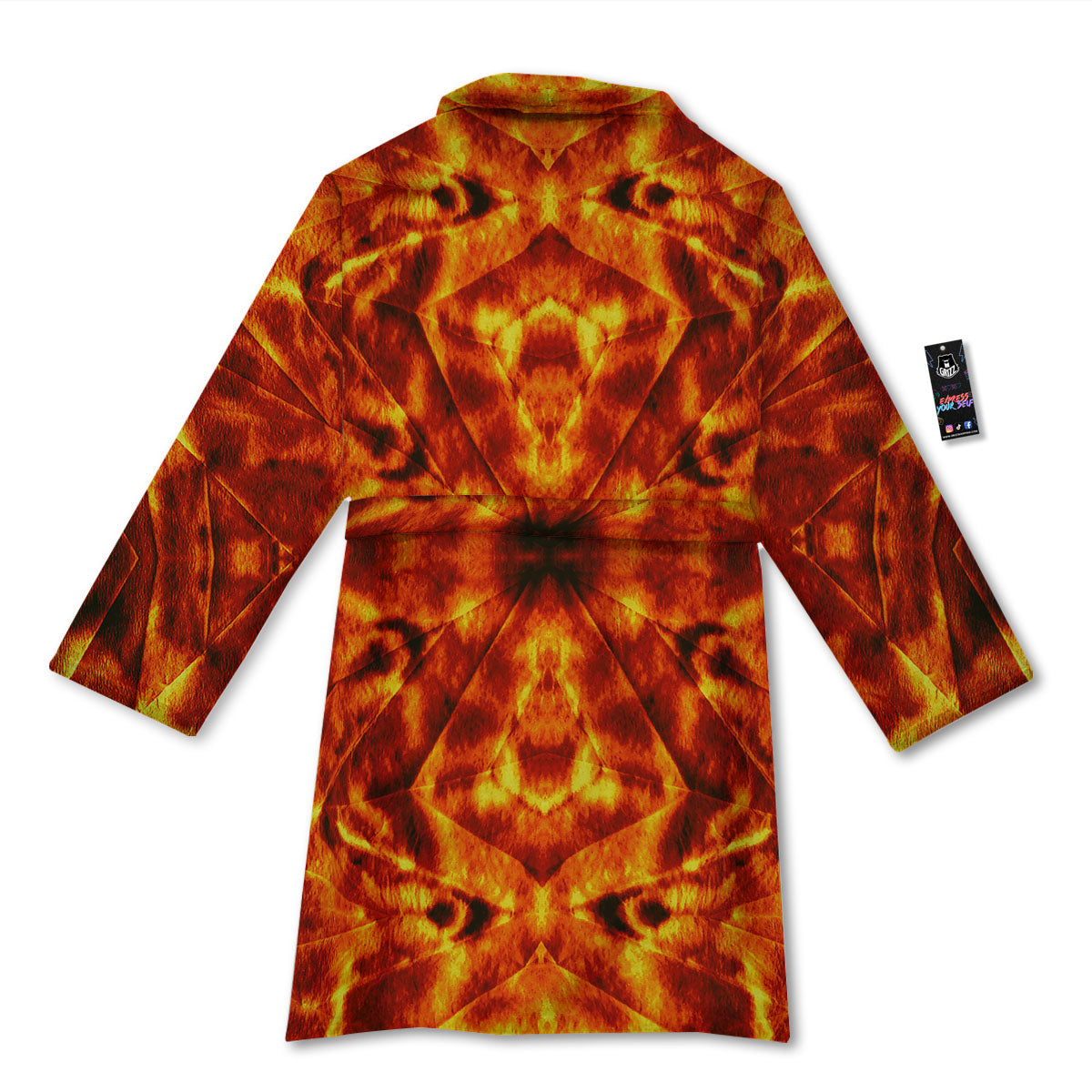 Kaleidoscope Flame Print Bathrobe-grizzshop