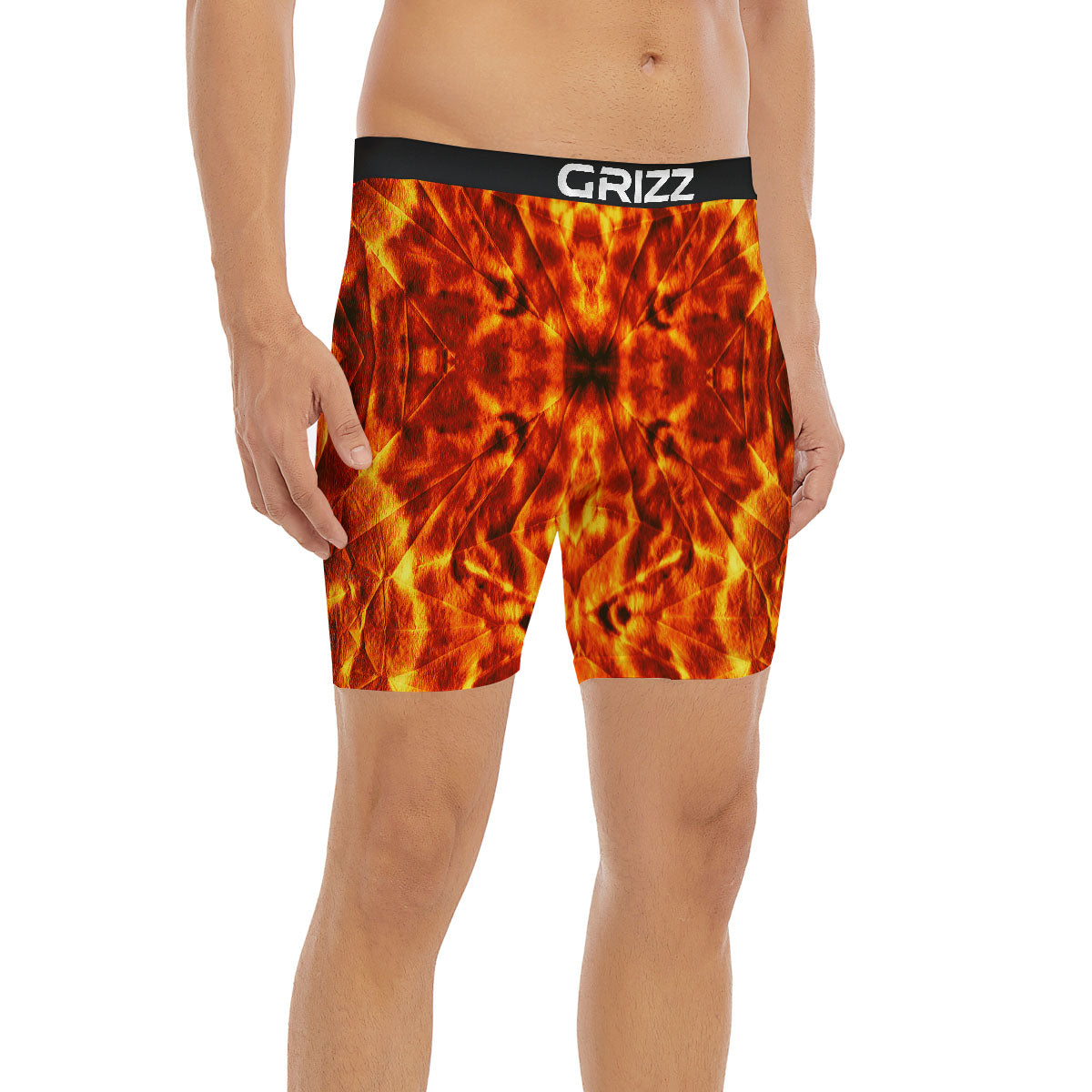 Kaleidoscope Flame Print Boxer Briefs-grizzshop