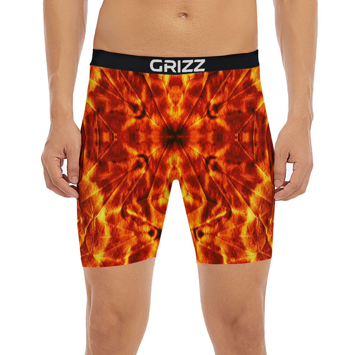 Kaleidoscope Flame Print Boxer Briefs-grizzshop