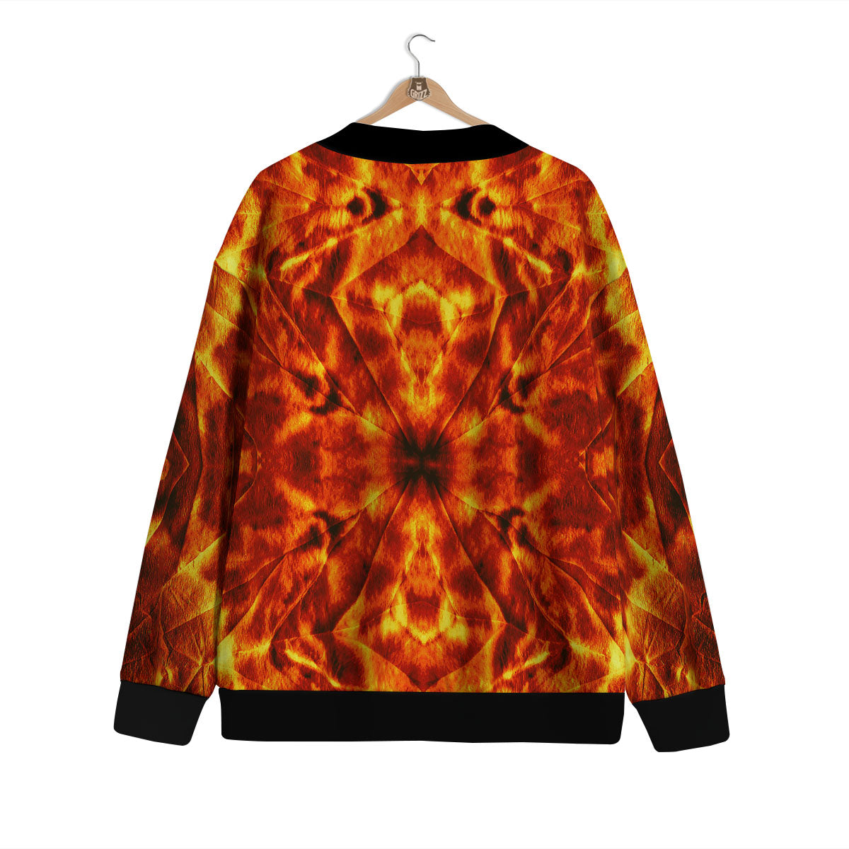 Kaleidoscope Flame Print Cardigan-grizzshop